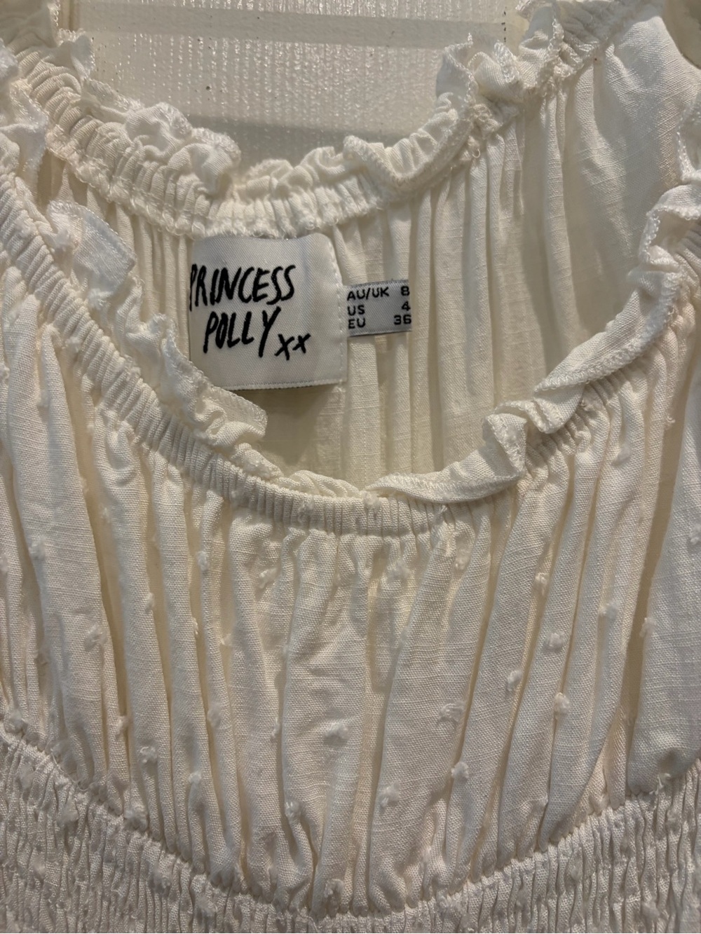Princess Polly Cream Ruffled Romper - Picture 2 of 2